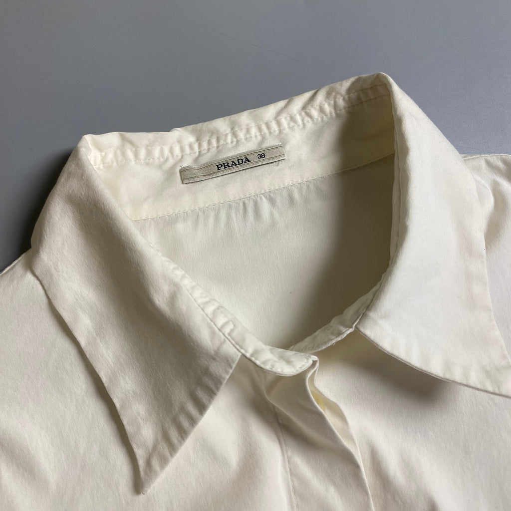 Prada long-sleeve button-up blouse in white