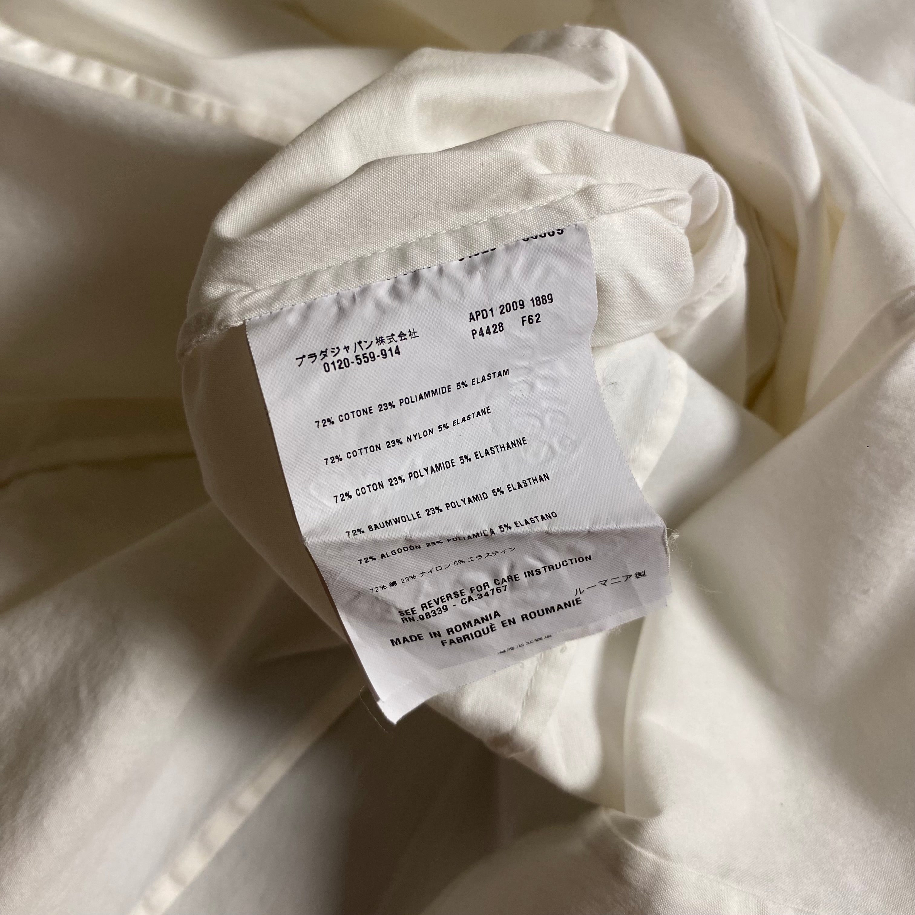 Prada long-sleeve button-up blouse in white