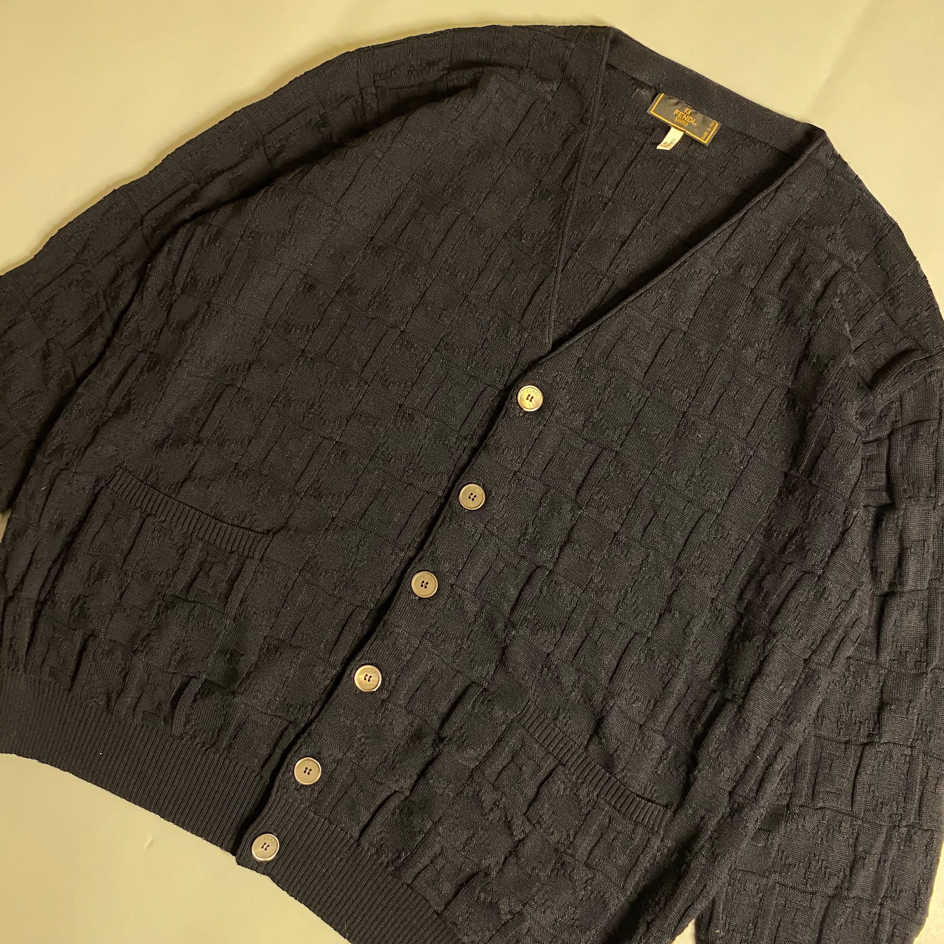 Fendi Zucca monogram textured wool cardigan