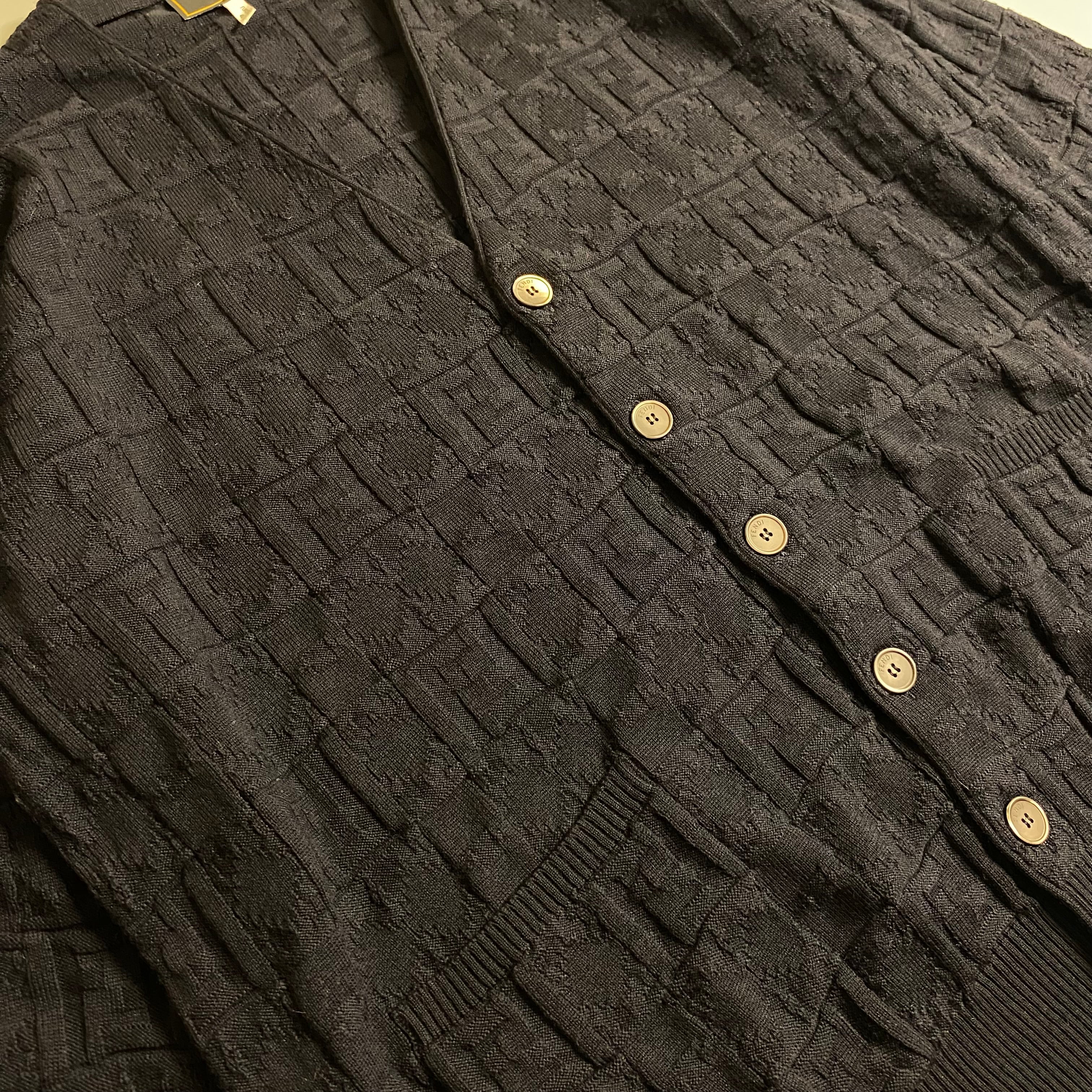 Fendi Zucca monogram textured wool cardigan