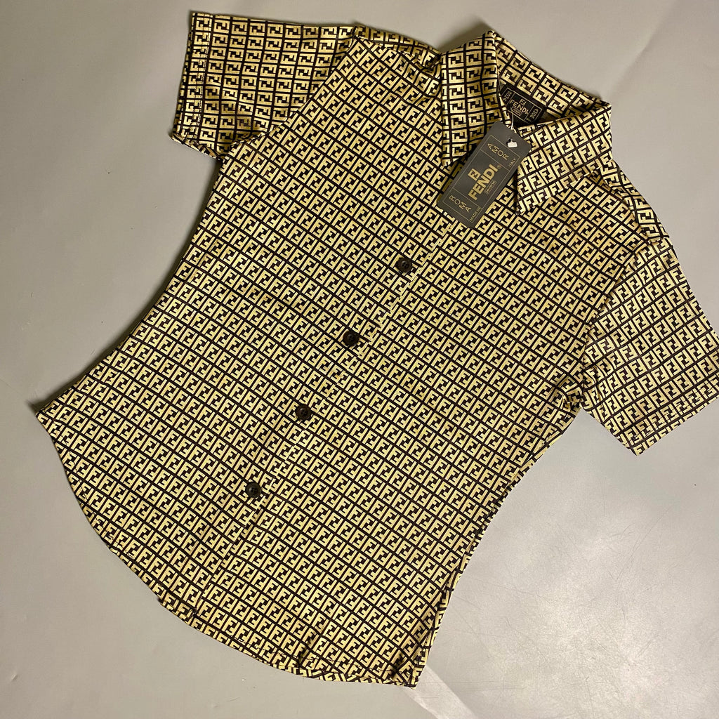 Fendi Zucca Monogram short-sleeve button-down shirt