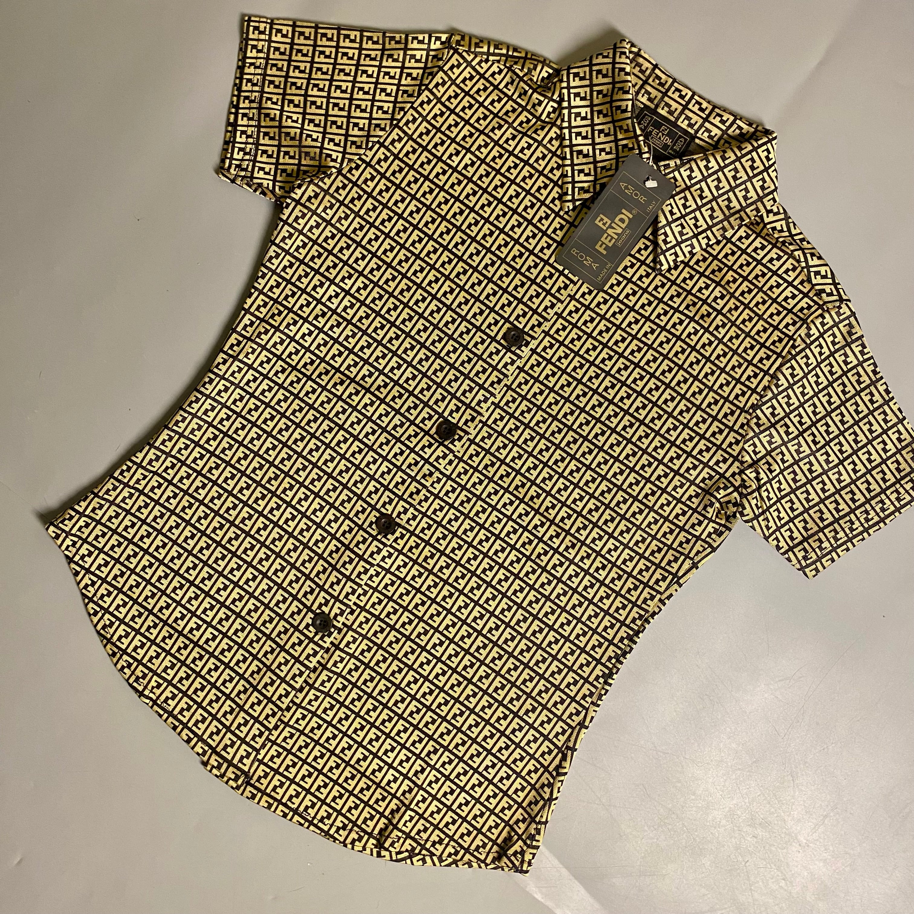 Fendi Zucca Monogram short-sleeve button-down shirt