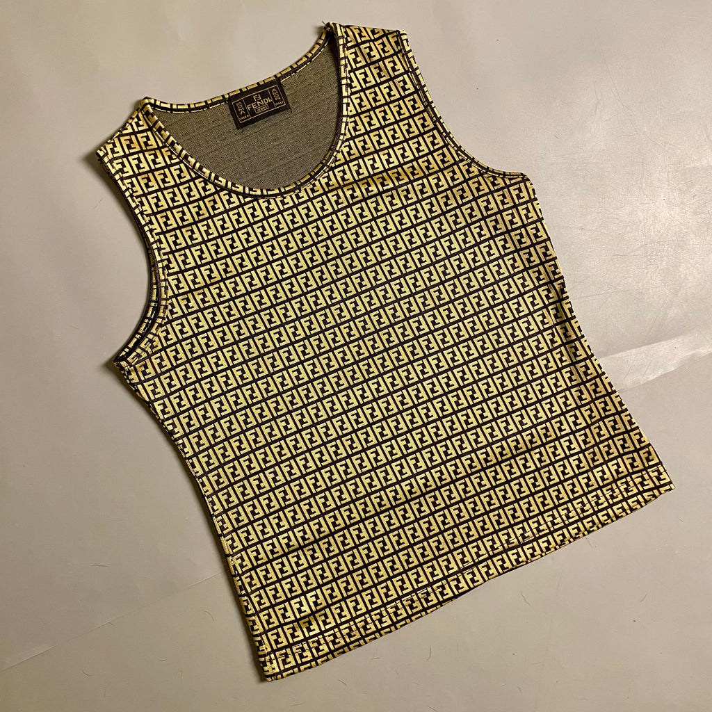 Fendi Zucca/Zucchino monogram knit tank top