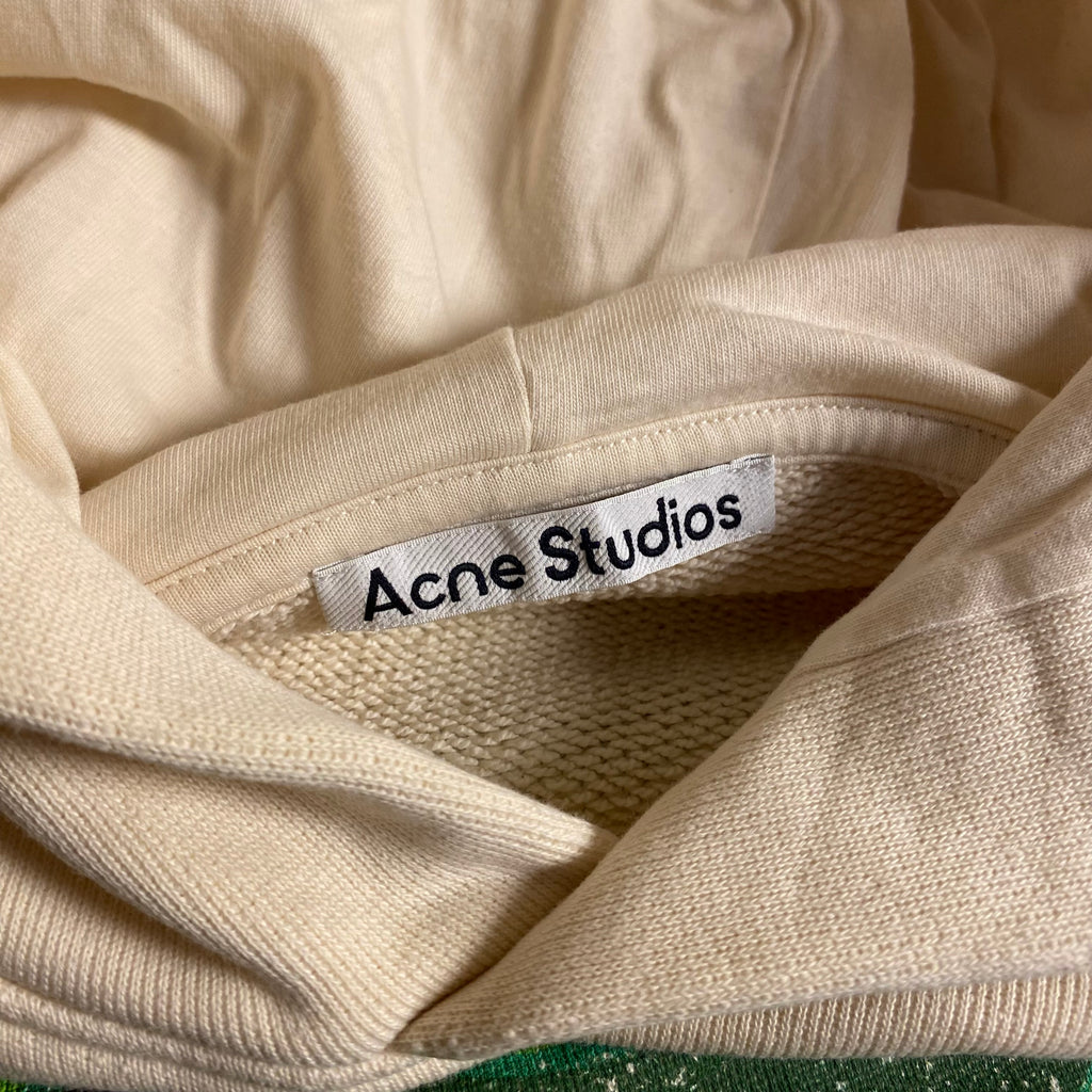 Acne Studios Grant Levy Edition Fikka Bear-Print Oversized Hoodie in an off-white cotton fabric