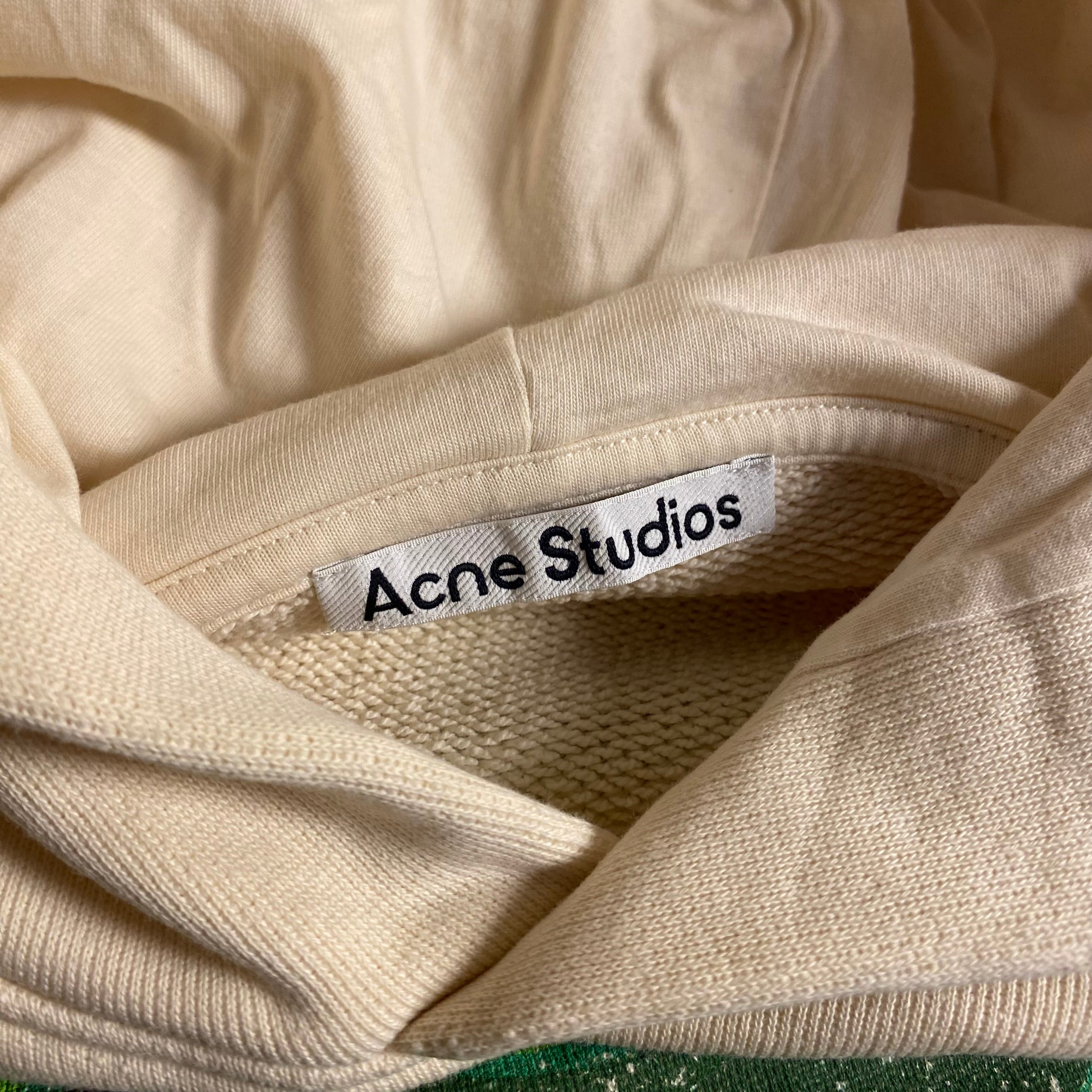 Acne Studios Grant Levy Edition Fikka Bear-Print Oversized Hoodie in an off-white cotton fabric