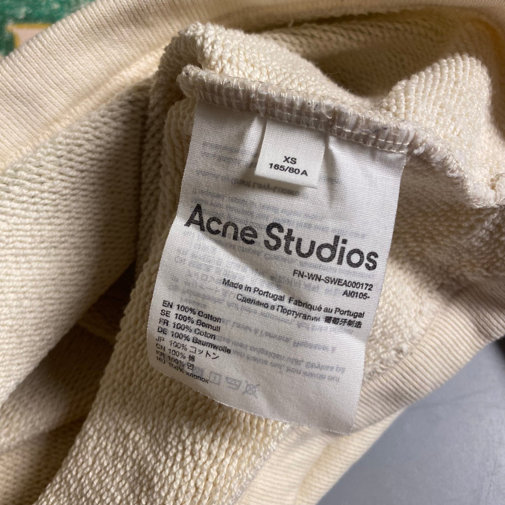 Acne Studios Grant Levy Edition Fikka Bear-Print Oversized Hoodie in an off-white cotton fabric