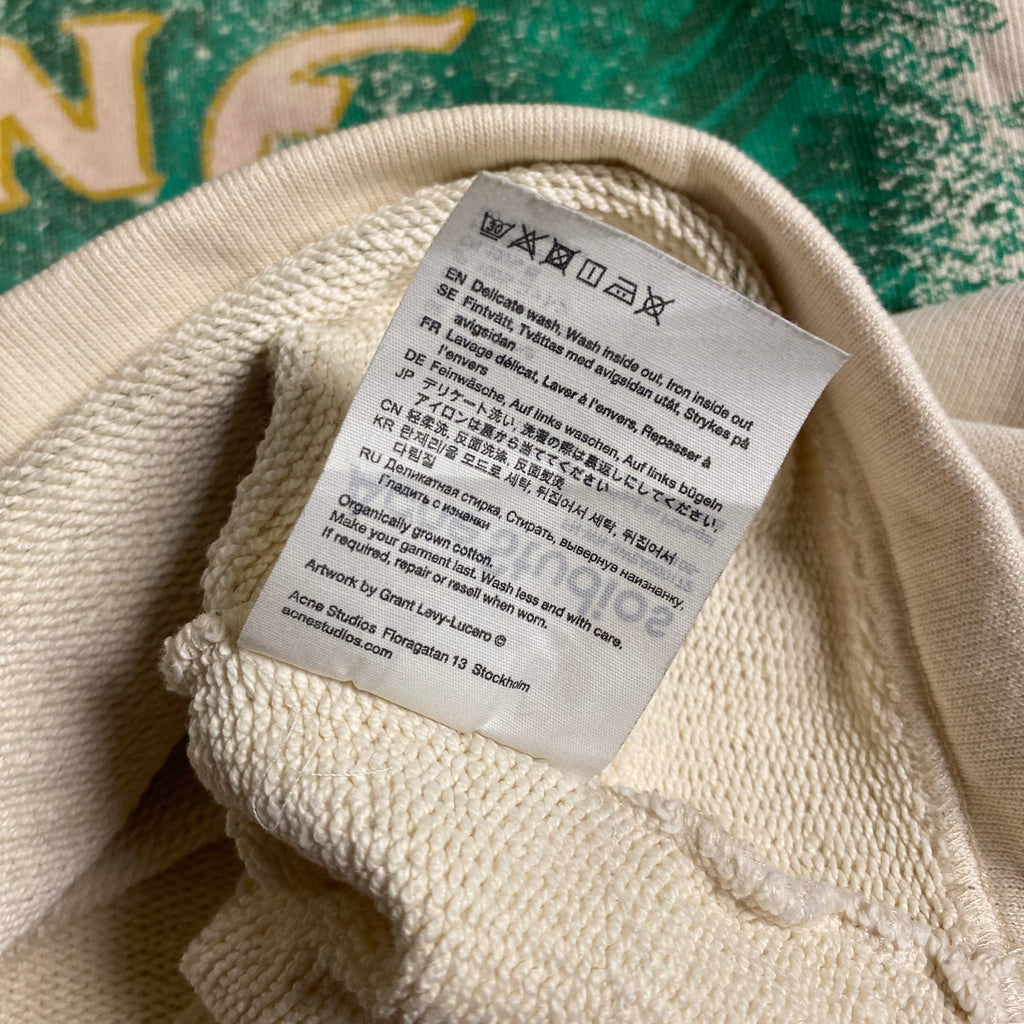 Acne Studios Grant Levy Edition Fikka Bear-Print Oversized Hoodie in an off-white cotton fabric