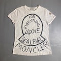 Moncler T-shirt featuring a hand-painted "For Everything Above Sea Level" graphic